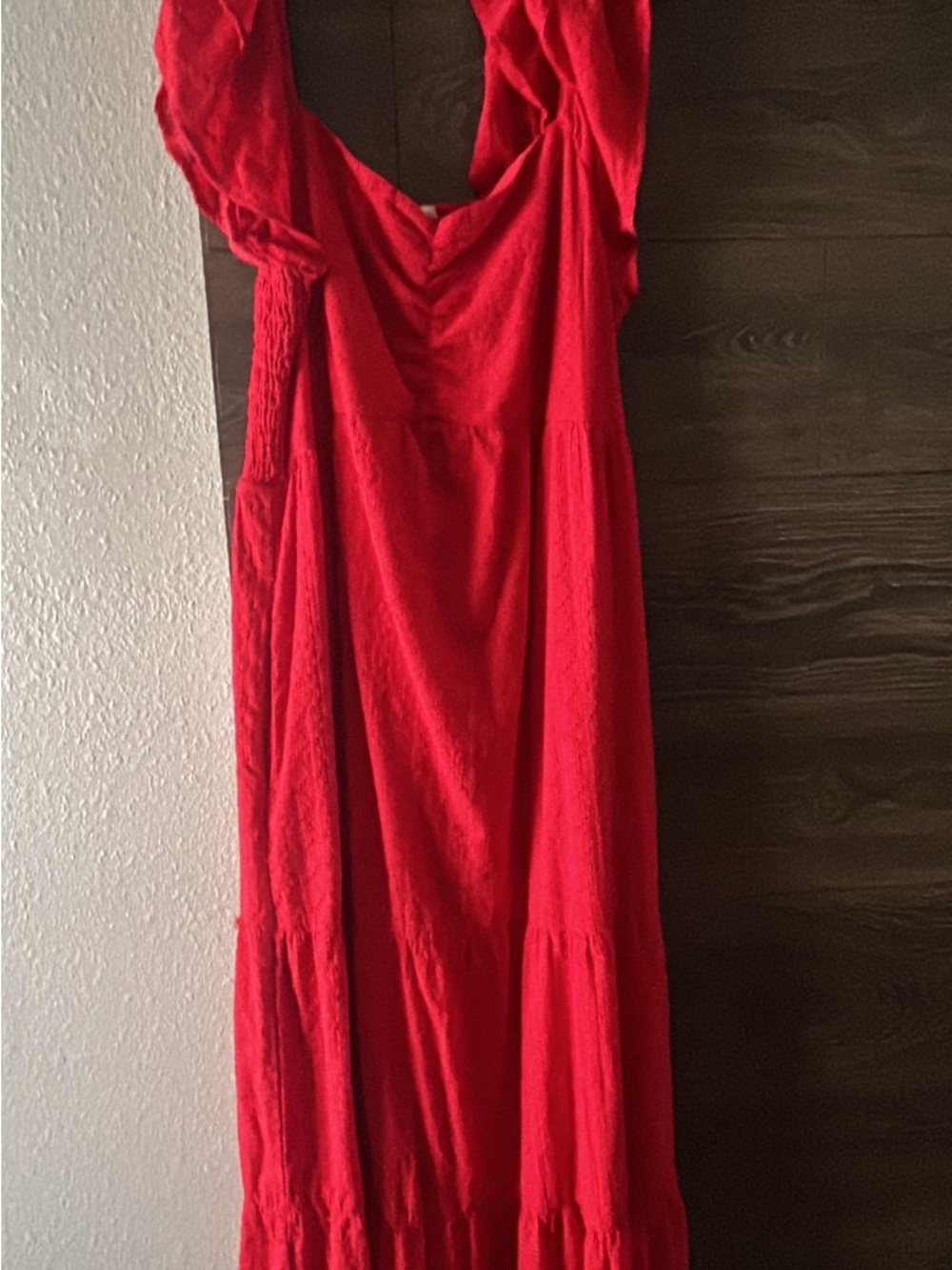 ARULA Red Maxi Dress with V-Neck